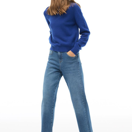 Saks Bisiklet Yaka Triko Kazak Saks Bisiklet Yaka Triko Kazak