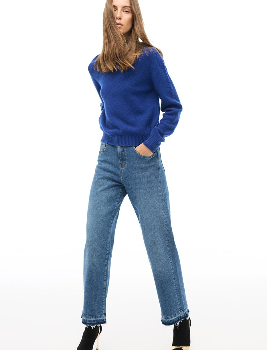 Saks Bisiklet Yaka Triko Kazak Saks Bisiklet Yaka Triko Kazak