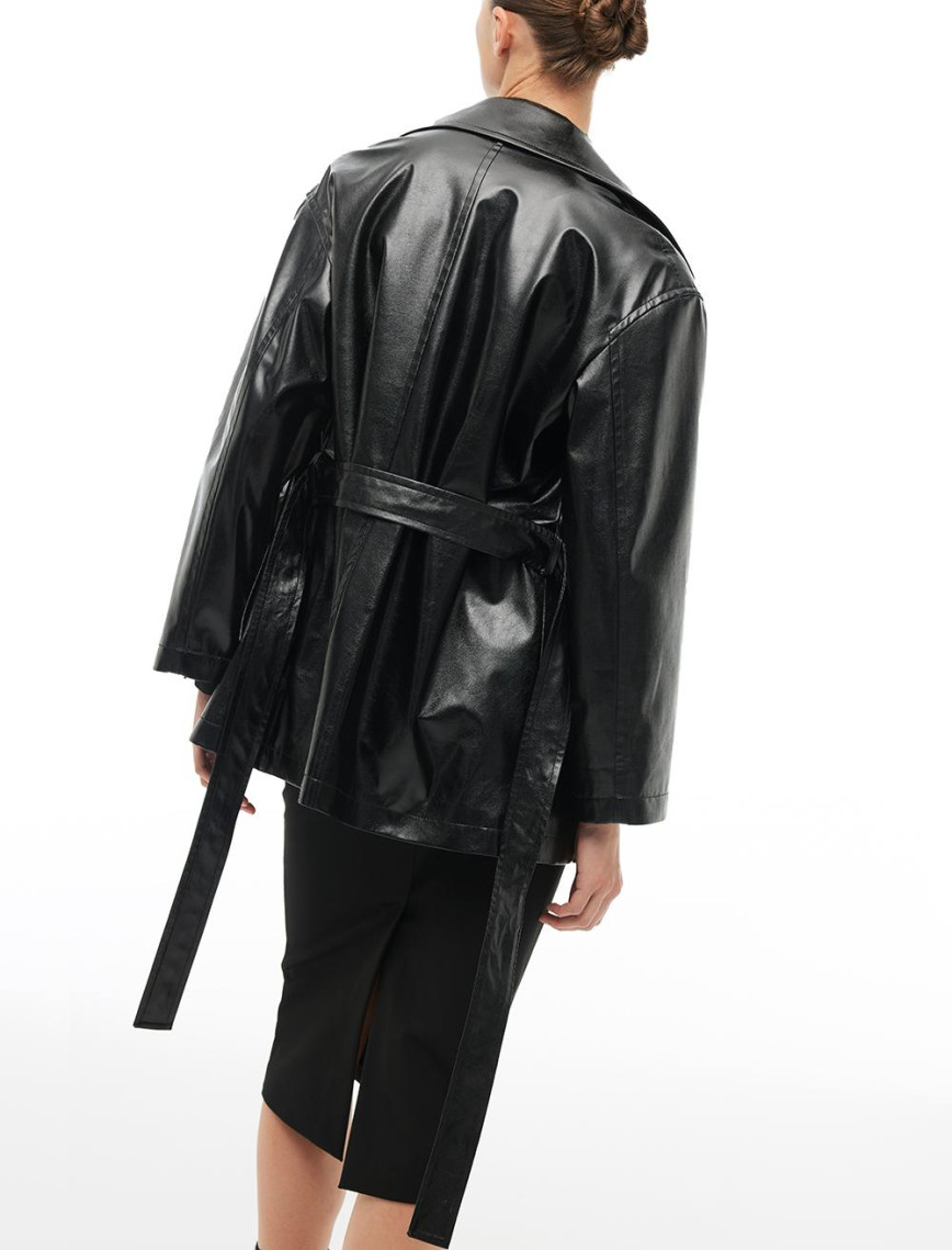 Siyah Klasik Yaka Trençkot Siyah Klasik Yaka Trençkot