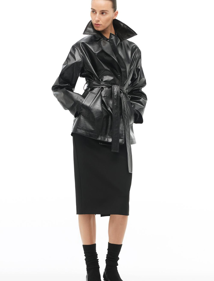 Siyah Klasik Yaka Trençkot Siyah Klasik Yaka Trençkot