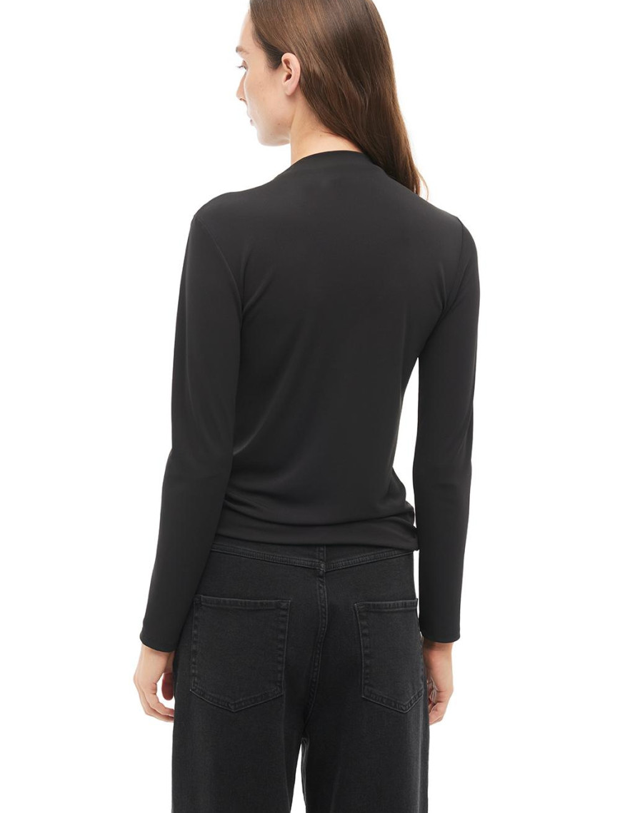 Siyah Balıkçı Yaka Slim Fit Bluz Siyah Balıkçı Yaka Slim Fit Bluz