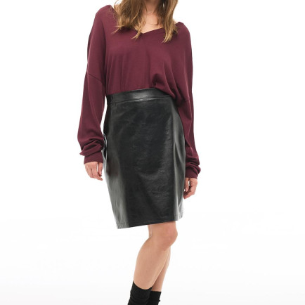 Siyah Yüksek Bel Diz Üstü Etek Siyah Yüksek Bel Diz Üstü Etek