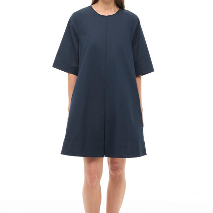 Lacivert Bisiklet Yaka Kısa Boy Elbise Lacivert Bisiklet Yaka Kısa Boy Elbise