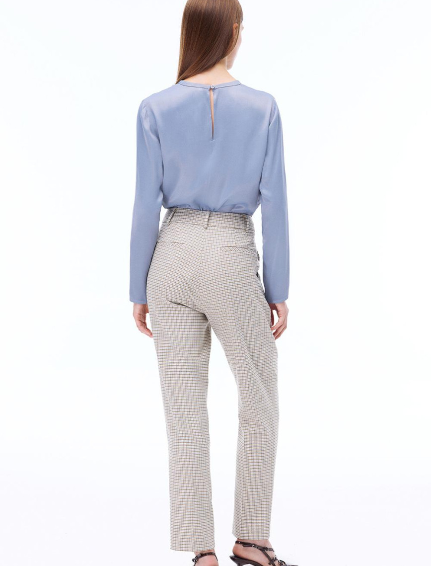 Safira Rahat Kalıp Standart Boy Takma Kol Bisiklet Yaka Gri Bluz Safira Rahat Kalıp Standart Boy Takma Kol Bisiklet Yaka Gri Bluz