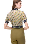 Alcors Slim Fit Geometrik Desen Crop Boy Takma Kol Bisiklet Yaka Yesıl Bluz Alcors Slim Fit Geometrik Desen Crop Boy Takma Kol Bisiklet Yaka Yesıl Bluz
