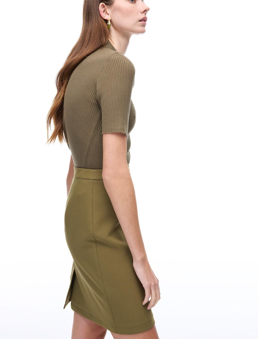 Morningstar Slim Fit Diz Üstü Hakı Etek Morningstar Slim Fit Diz Üstü Hakı Etek