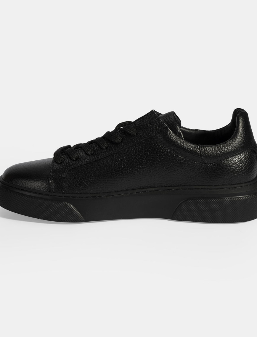 Erkek Siyah Bağcıklı Deri Günlük Ayakkabı Erkek Siyah Bağcıklı Deri Günlük Ayakkabı