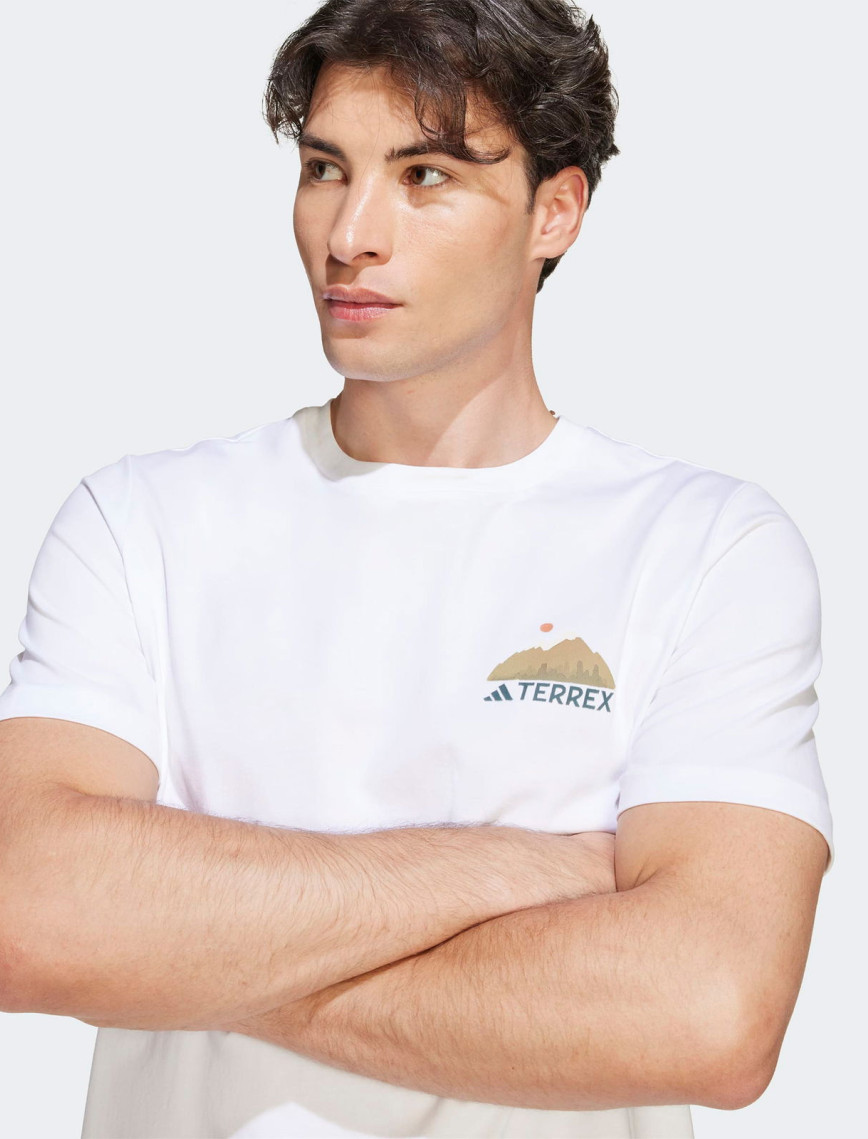 adidas Camp T Erkek Beyaz Yürüyüş T-Shirt