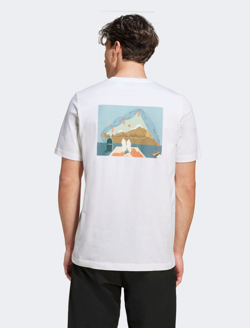 adidas Camp T Erkek Beyaz Yürüyüş T-Shirt
