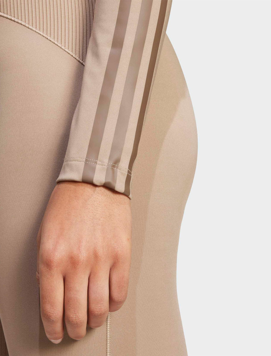 adidas Hyperglam Rib Zip Thru Kadın Kahverengi Antrenman Eşofman Üstü adidas Hyperglam Rib Zip Thru Kadın Kahverengi Antrenman Eşofman Üstü