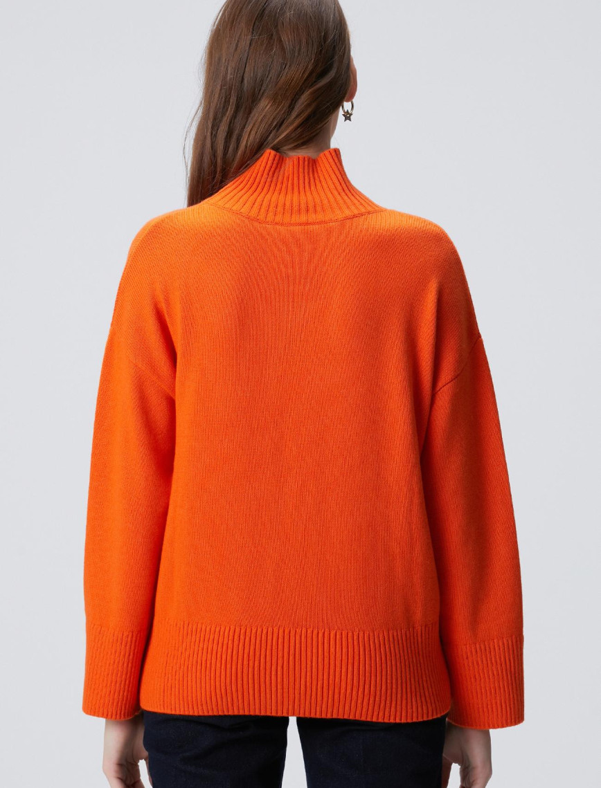 Network Kadın Turuncu Yün Karışımlı Triko Kazak Network Kadın Turuncu Yün Karışımlı Triko Kazak