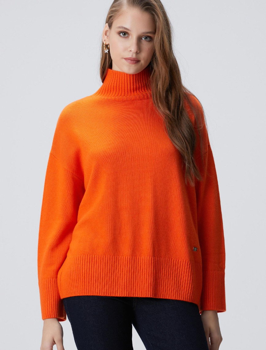Network Kadın Turuncu Yün Karışımlı Triko Kazak Network Kadın Turuncu Yün Karışımlı Triko Kazak