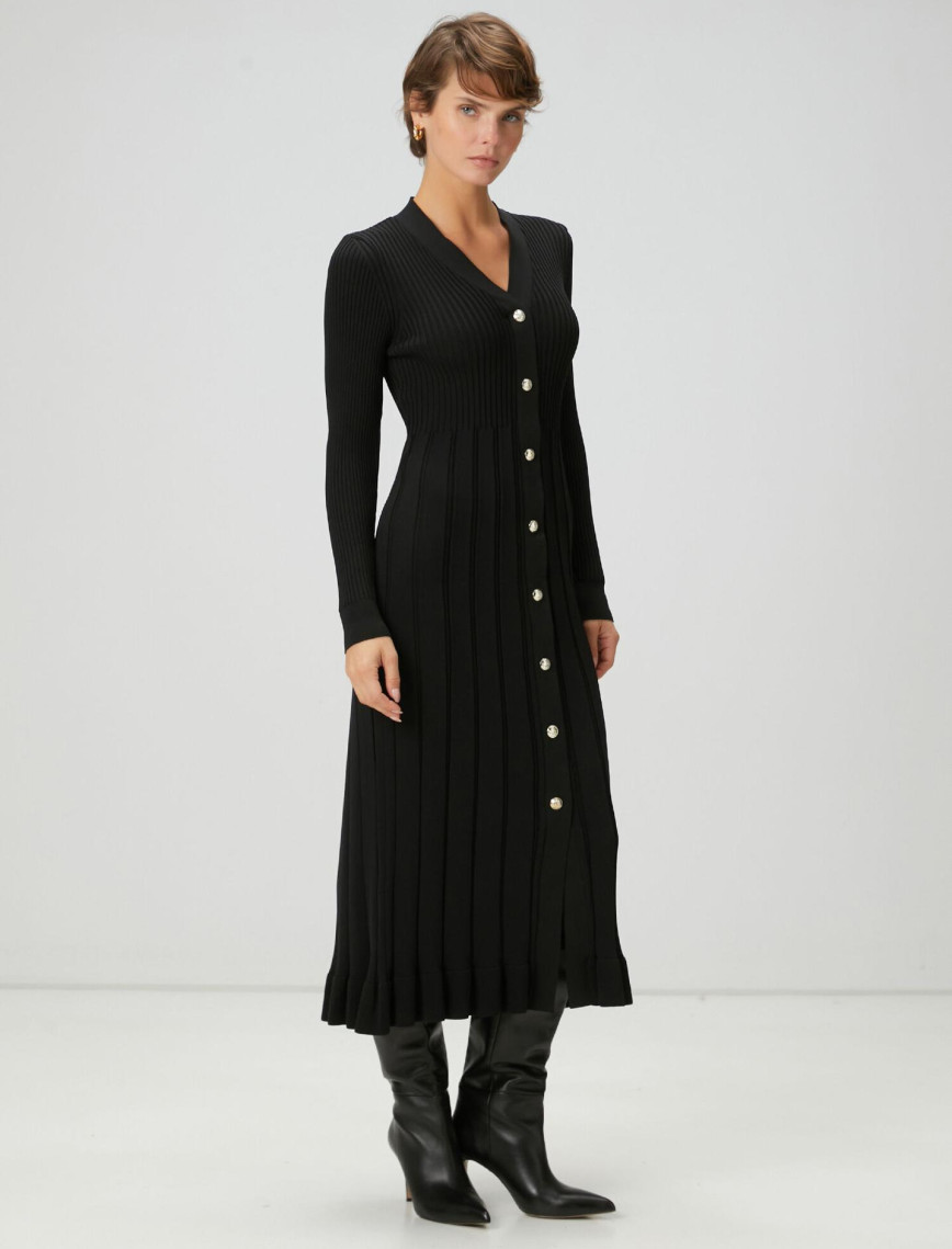 Beymen Club Kadın Siyah Midi Triko Elbise Beymen Club Kadın Siyah Midi Triko Elbise