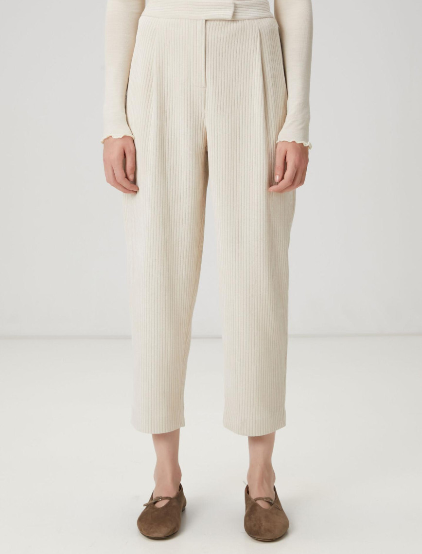 Beymen Club Kadın Ekru Fitilli Havuç Pantolon Beymen Club Kadın Ekru Fitilli Havuç Pantolon