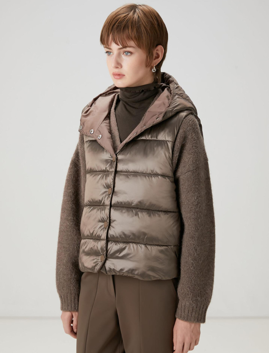 Beymen Club Kadın Vizon Kapüşonlu Puff Yelek Beymen Club Kadın Vizon Kapüşonlu Puff Yelek