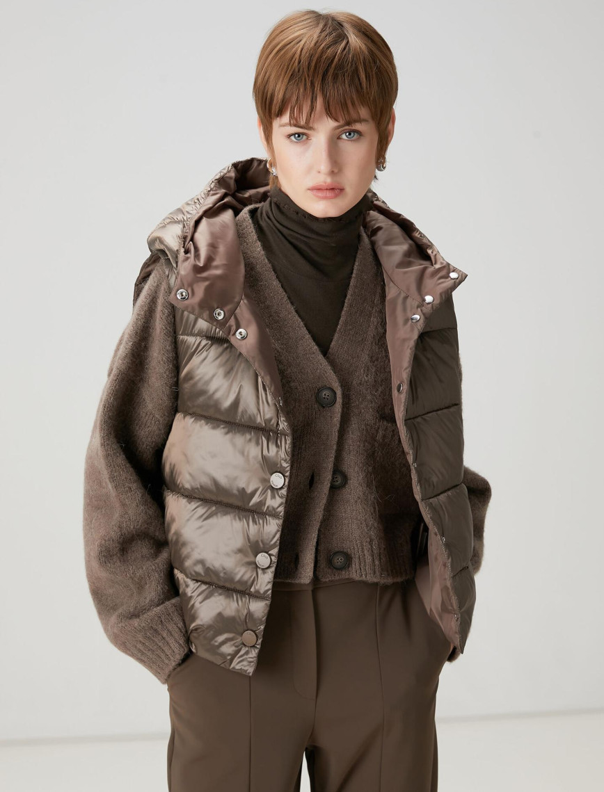 Beymen Club Kadın Vizon Kapüşonlu Puff Yelek Beymen Club Kadın Vizon Kapüşonlu Puff Yelek