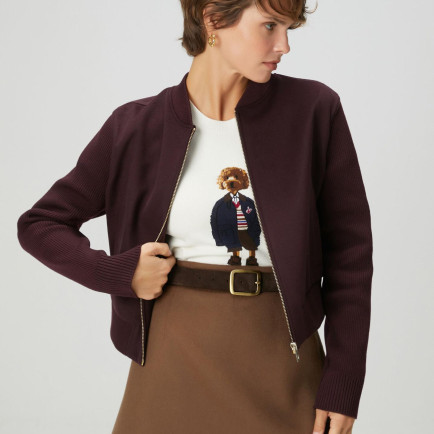 Beymen Club Kadın Bordo Yün Kaşe Bomber Ceket Beymen Club Kadın Bordo Yün Kaşe Bomber Ceket