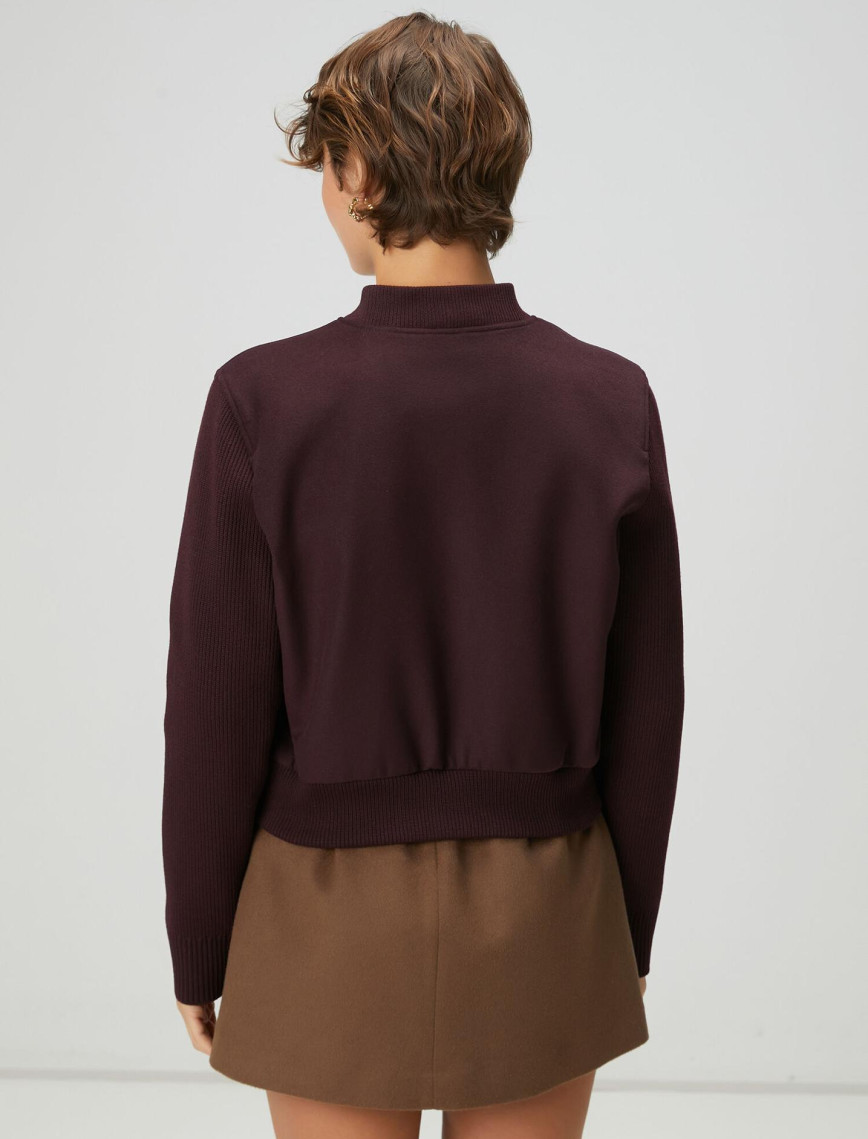 Beymen Club Kadın Bordo Yün Kaşe Bomber Ceket Beymen Club Kadın Bordo Yün Kaşe Bomber Ceket