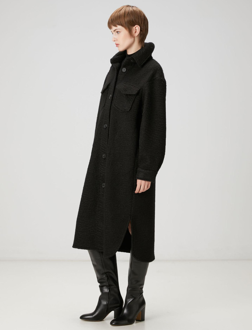 Beymen Club Kadın Siyah Uzun Dış Gömlek Beymen Club Kadın Siyah Uzun Dış Gömlek