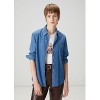 Beymen Club Kadın Mavi Basic Denim Gömlek Beymen Club Kadın Mavi Basic Denim Gömlek