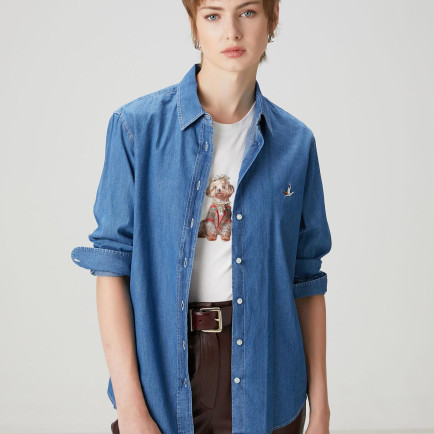 Beymen Club Kadın Mavi Basic Denim Gömlek Beymen Club Kadın Mavi Basic Denim Gömlek