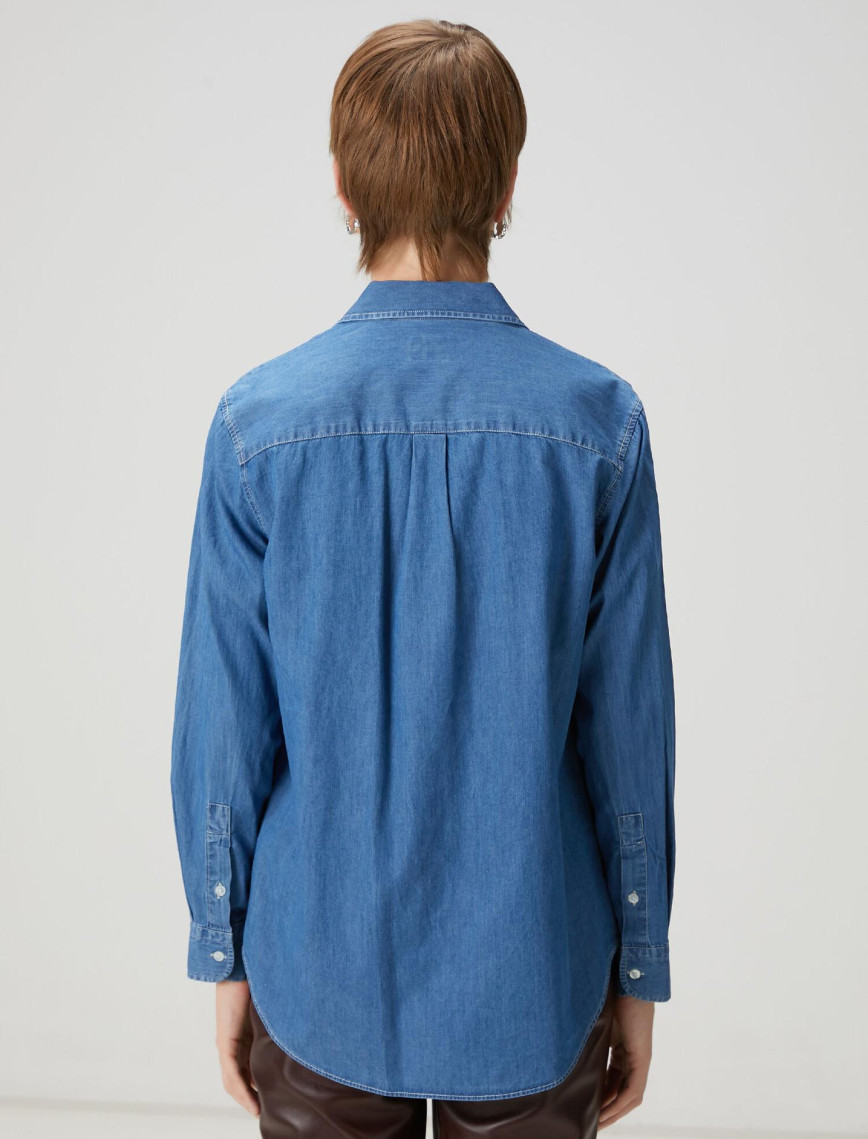Beymen Club Kadın Mavi Basic Denim Gömlek Beymen Club Kadın Mavi Basic Denim Gömlek