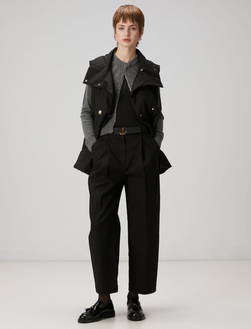 Beymen Club Kadın Siyah Kapitoneli Kruvaze Yelek Beymen Club Kadın Siyah Kapitoneli Kruvaze Yelek