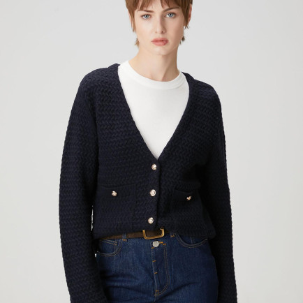 Beymen Club Kadın Lacivert Yün Triko Ceket Beymen Club Kadın Lacivert Yün Triko Ceket