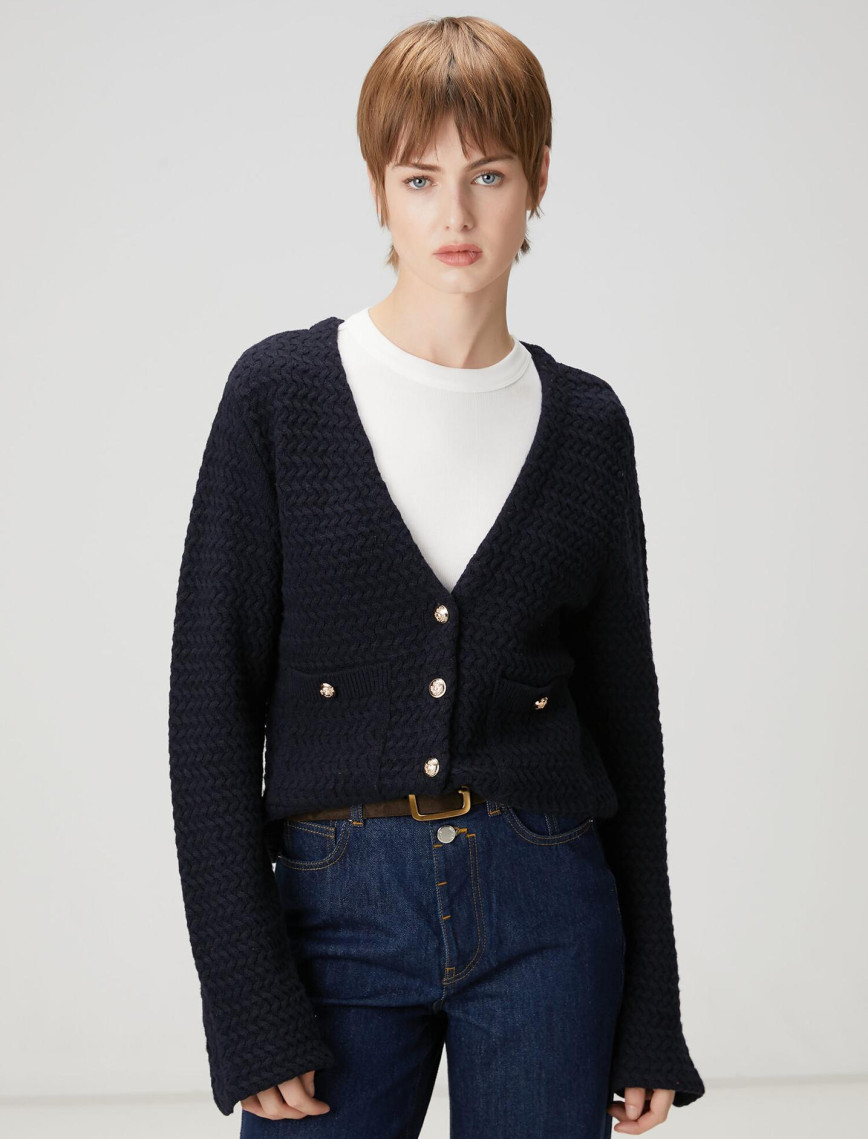 Beymen Club Kadın Lacivert Yün Triko Ceket