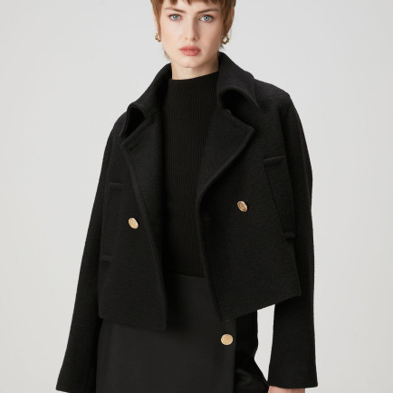 Beymen Club Kadın Siyah Kruvaze Yün Ceket