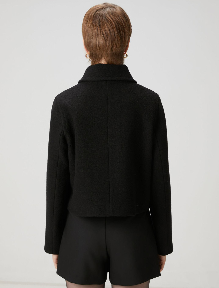 Beymen Club Kadın Siyah Kruvaze Yün Ceket Beymen Club Kadın Siyah Kruvaze Yün Ceket