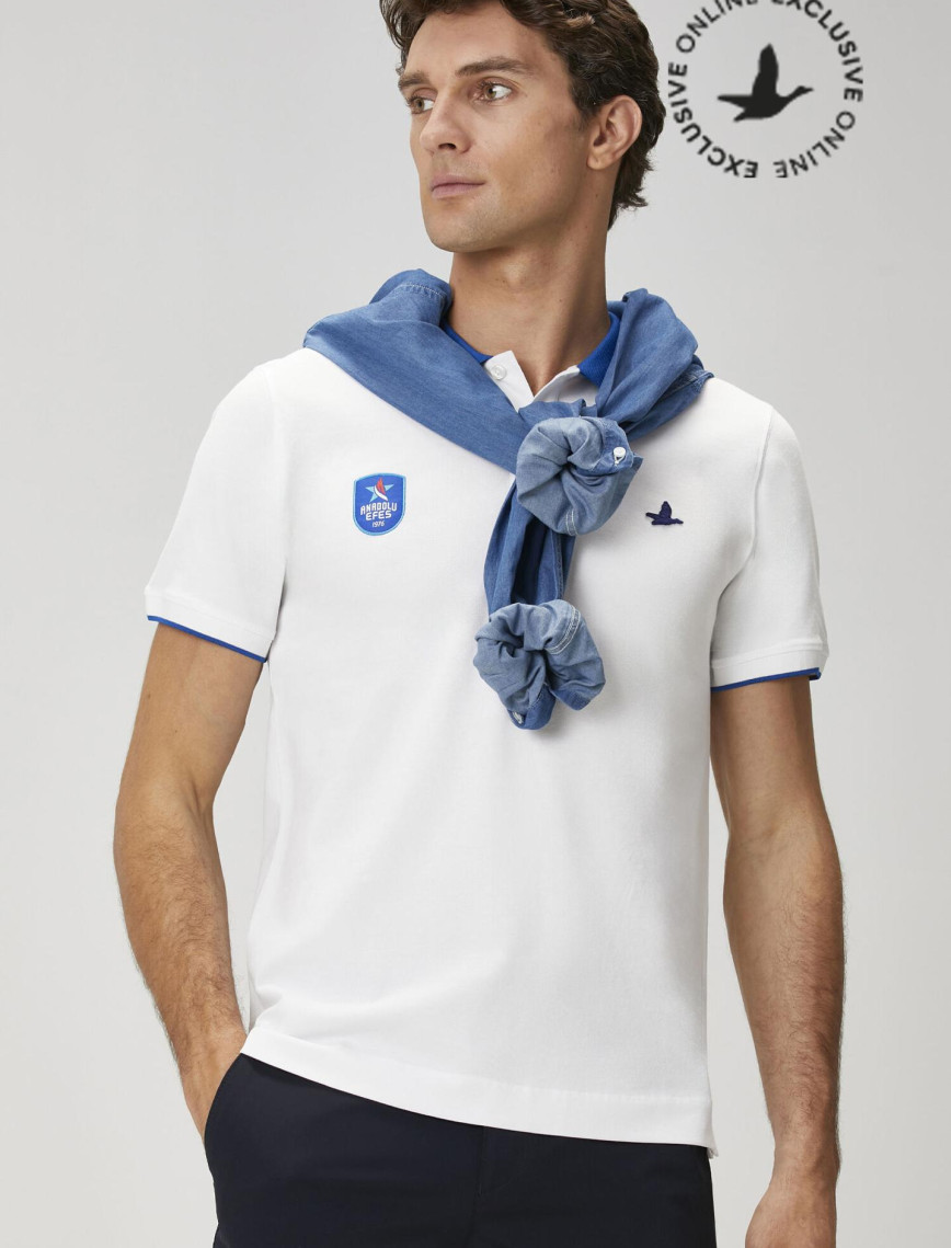 Beymen Club Erkek X Anadolu Efes Beyaz Polo Yaka T-shirt Beymen Club Erkek X Anadolu Efes Beyaz Polo Yaka T-shirt