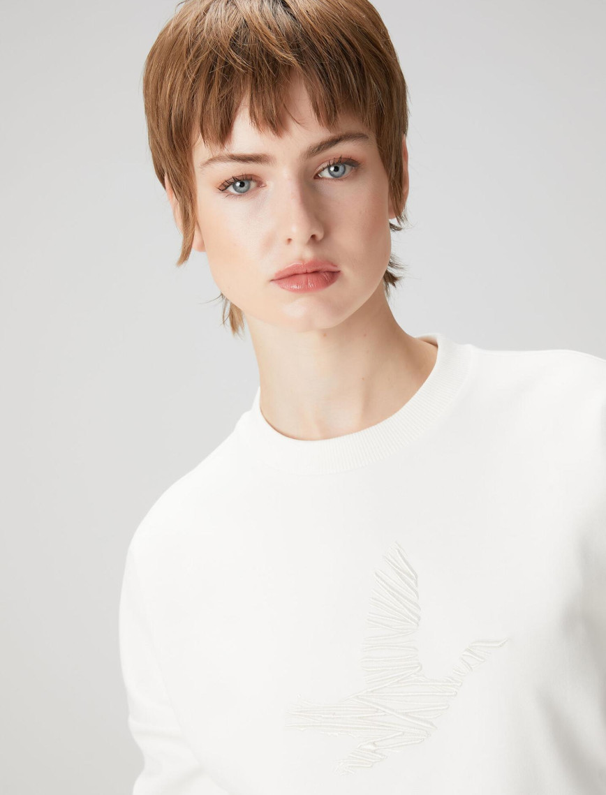 Beymen Club Kadın Beyaz Logo Nakışlı Sweatshirt Beymen Club Kadın Beyaz Logo Nakışlı Sweatshirt