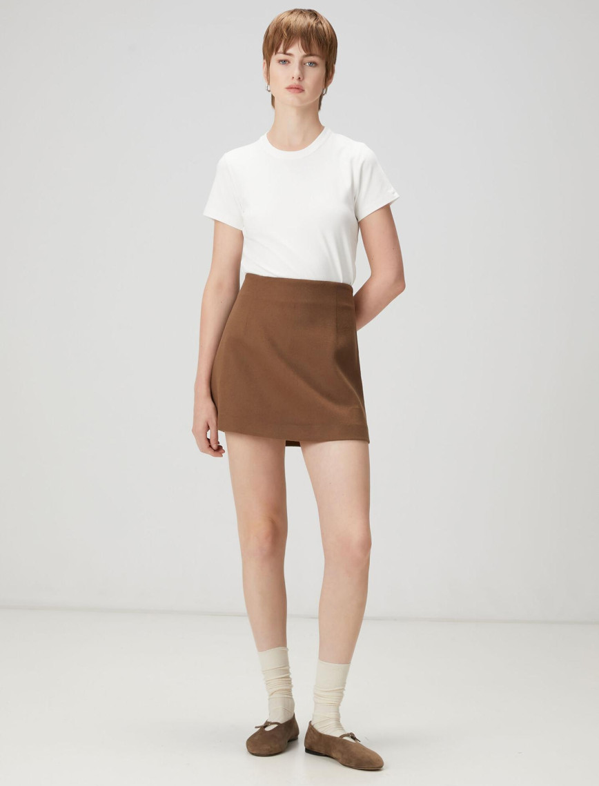 Beymen Club Kadın Kırık Beyaz Bisiklet Yaka Basic T-shirt Beymen Club Kadın Kırık Beyaz Bisiklet Yaka Basic T-shirt