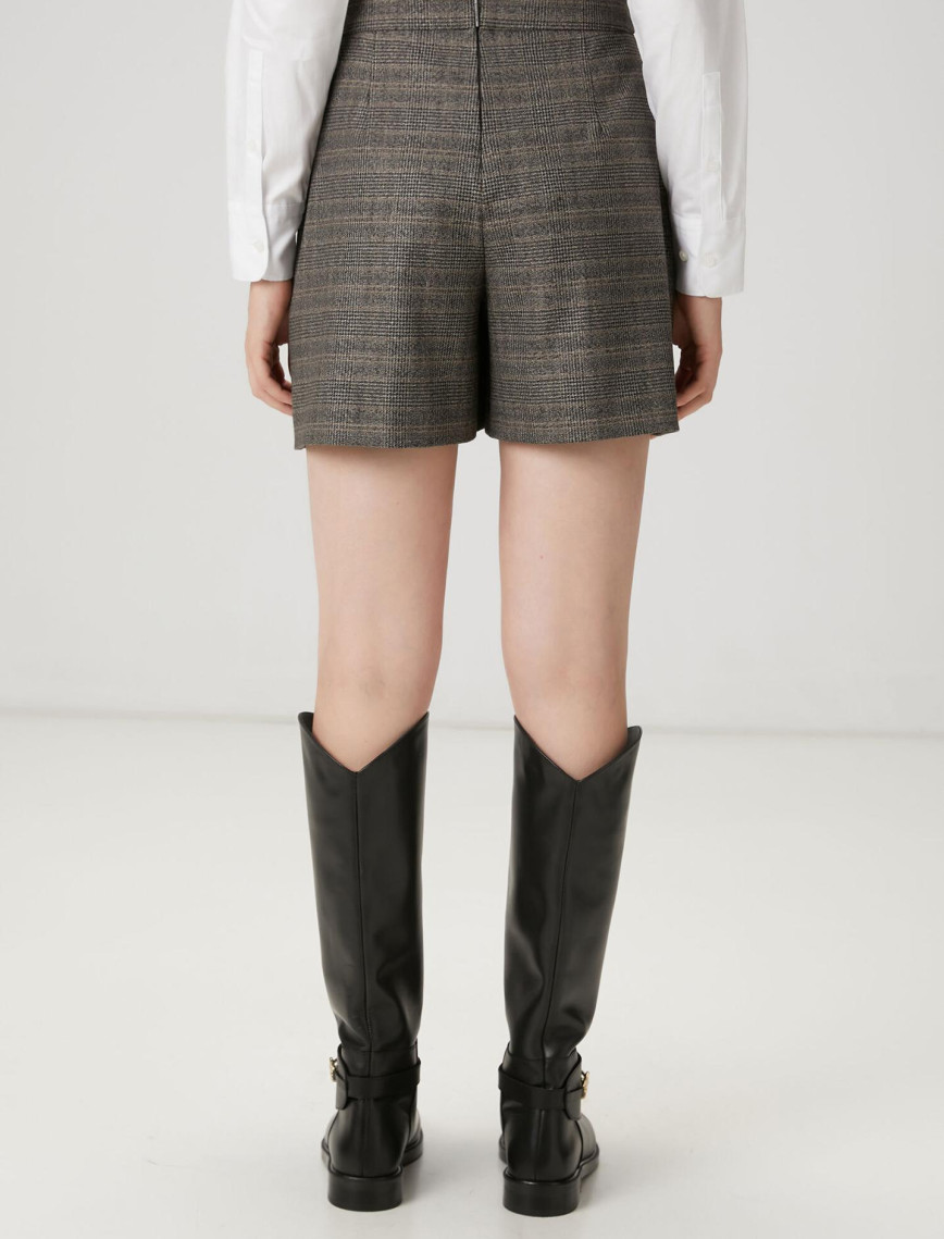 Beymen Club Kadın Gri Ekoseli Şort Etek Beymen Club Kadın Gri Ekoseli Şort Etek