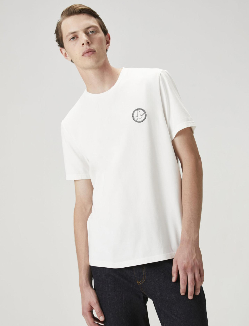 Beymen Club Erkek Kırık Beyaz Kaz Nakışlı T-shirt Beymen Club Erkek Kırık Beyaz Kaz Nakışlı T-shirt