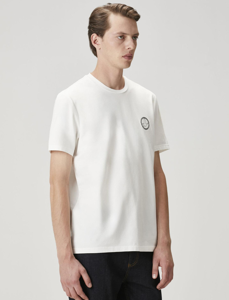 Beymen Club Erkek Kırık Beyaz Kaz Nakışlı T-shirt Beymen Club Erkek Kırık Beyaz Kaz Nakışlı T-shirt