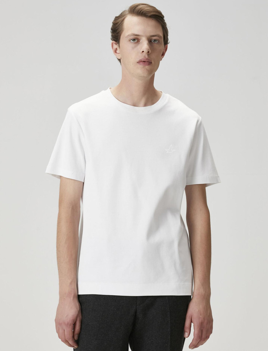 Beymen Club Erkek Kırık Beyaz Logo Baskılı T-shirt Beymen Club Erkek Kırık Beyaz Logo Baskılı T-shirt