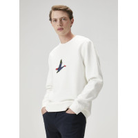 Beymen Club Erkek Beyaz Dağınık Kaz Nakışlı Sweatshirt Beymen Club Erkek Beyaz Dağınık Kaz Nakışlı Sweatshirt