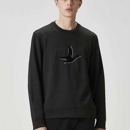 Beymen Club Erkek Siyah Logo Baskı Detaylı Sweatshirt