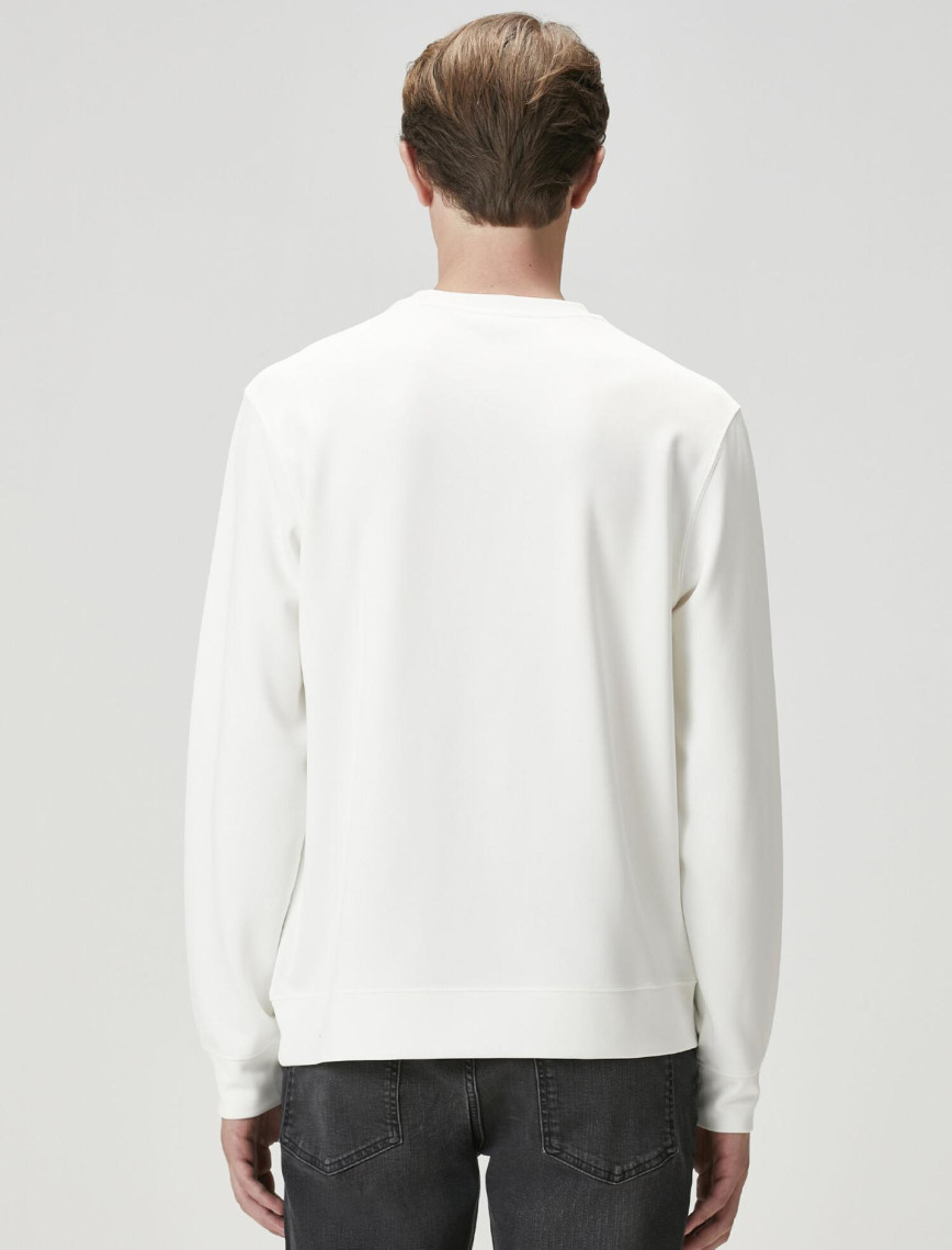 Beymen Club Erkek Kırık Beyaz Logo Baskı Detaylı Sweatshirt