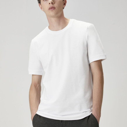 Beymen Club Erkek Kırık Beyaz Logo Baskılı T-shirt