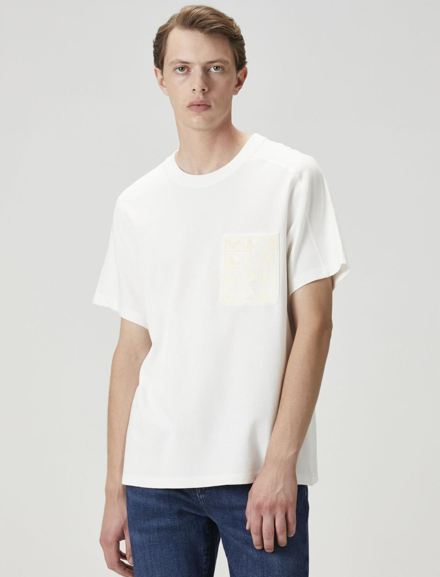 Beymen Club Erkek Beyaz Logo Detaylı T-shirt Beymen Club Erkek Beyaz Logo Detaylı T-shirt