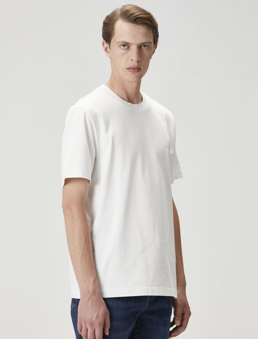 Beymen Club Erkek Relax Fit Beyaz Basic T-shirt