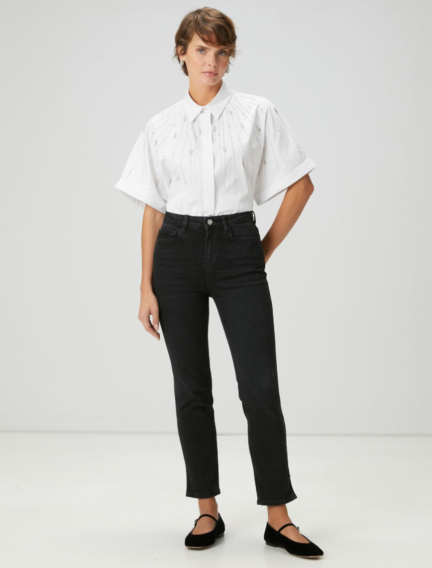 Beymen Club Kadın Slim Straight Siyah Jean Pantolon Beymen Club Kadın Slim Straight Siyah Jean Pantolon