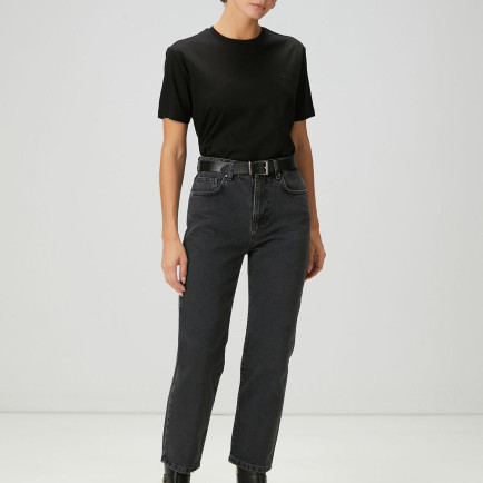 Beymen Club Kadın Siyah Crop Flare Jean Pantolon