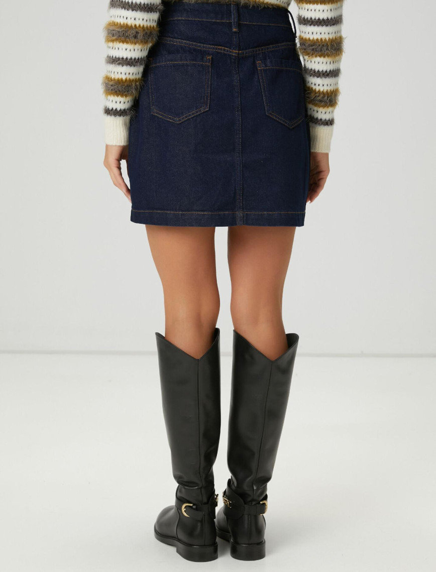 Beymen Club Kadın Lacivert Mini Denim Etek Beymen Club Kadın Lacivert Mini Denim Etek