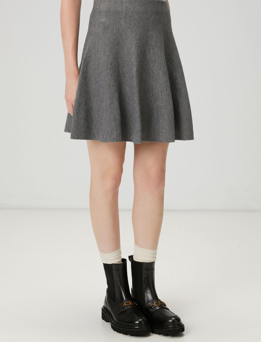 Beymen Club Kadın Gri Mini Triko Etek Beymen Club Kadın Gri Mini Triko Etek