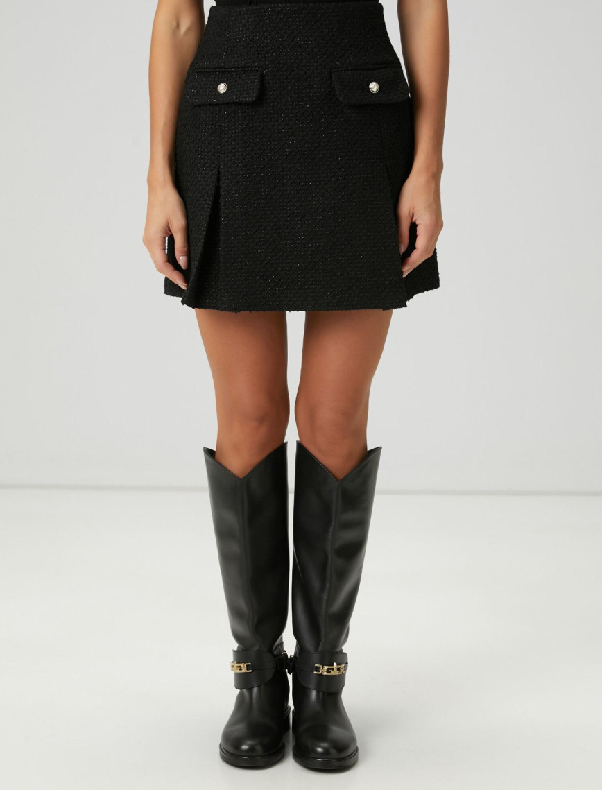 Beymen Club Kadın Siyah Mini Tweed Etek Beymen Club Kadın Siyah Mini Tweed Etek