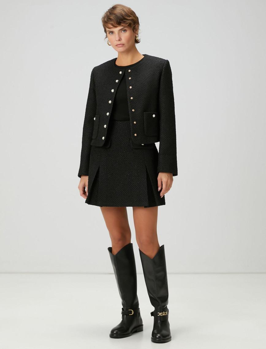 Beymen Club Kadın Siyah Mini Tweed Etek Beymen Club Kadın Siyah Mini Tweed Etek